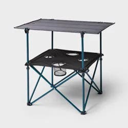 4pc Two-Tier Quad Steel Rectangle Portable Picnic Table Dark Gray - All In Motion™