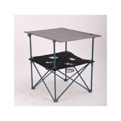 4pc Two-Tier Quad Steel Rectangle Portable Picnic Table Dark Gray - All In Motion™