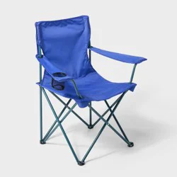 Basic Folding Outdoor Portable Camping Chair Blue - All In Motion™