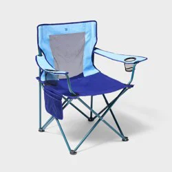 Oversize Folding Mesh Outdoor Portable Camping Chair Blue - All In Motion™