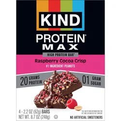 KIND Max Raspberry Chocolate Protein Bars - 20g Protein - 8.75oz/4ct