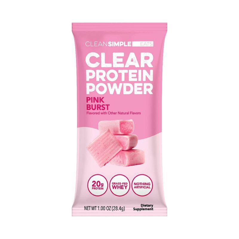 slide 1 of 10, Clean Simple Eats Clear Protein Powder Pink Burst - 1.00oz/1 Stick, 1.00 oz
