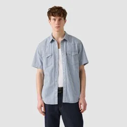Levi's® Men's Western Standard Fit Short Sleeve Button-Down Shirt - Light Blue Denim L