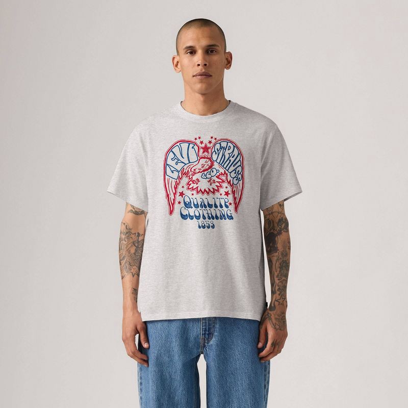 slide 1 of 4, Levi's® Men's Relaxed Fit Short Sleeve T-Shirt - Gray L, 1 ct