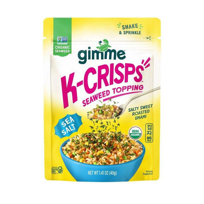 slide 1 of 7, GimMe K-Crisps Sea Salt Seaweed Snack and Topping - 1.41oz, 1.41 oz