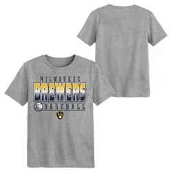 MLB Milwaukee Brewers Youth Gray Poly T-Shirt - M
