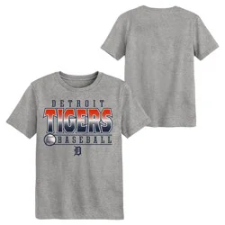 MLB Detroit Tigers Youth Gray Poly T-Shirt - XS