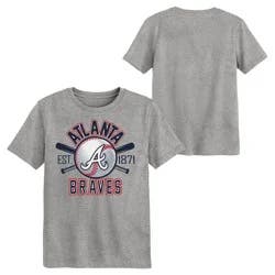 MLB Atlanta Braves Youth Gray Tri-Blend T-Shirt - XS