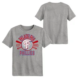 MLB Philadelphia Phillies Youth Gray Tri-Blend T-Shirt - S