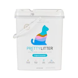PrettyLitter Low Dust Non-Clumping Lightweight Odor Control Cat Litter Pail - 12lbs: For Multiple Pets, Non-Toxic, Crystal Material