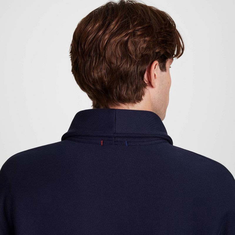 slide 5 of 9, Champion Adult Shawl Neck Fleece Shawl Sweater - Navy Blue S, 1 ct