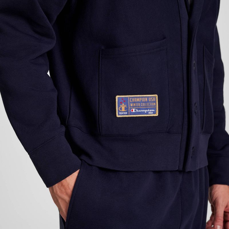 slide 7 of 9, Champion Adult Shawl Neck Fleece Shawl Sweater - Navy Blue M, 1 ct