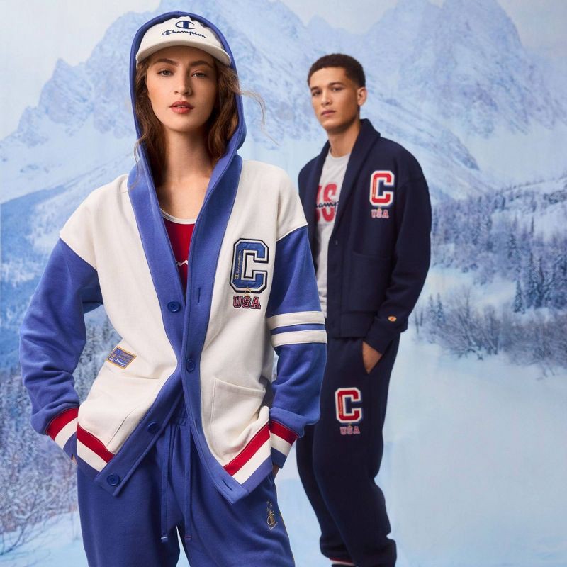 slide 8 of 9, Champion Adult Shawl Neck Fleece Shawl Sweater - Navy Blue M, 1 ct