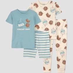 Carter's Just One You® Toddler Boys' 4pc Short Sleeve Cookies Cotton Pajama Set - Blue 18M