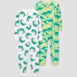 Carter's Just One You® Toddler Boys' 2pc Long Sleeve Chameleon Footed Pajama Set - Green 3T
