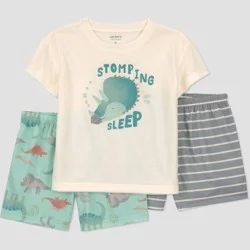 Carter's Just One You® Toddler Boys' 3pc Dinosaurs Pajama Set - Blue/Brown 5T
