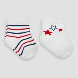 Carter's Just One You® Baby 2pk Americana Socks - White 0-6M