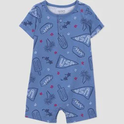 Carter's Just One You® Baby Boys' USA Short Sleeve Romper - Navy Blue 3M