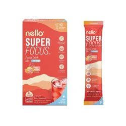 Nello Superfocus + Caffeine Drink Mix Supplement Powder - Fruit Punch - 10ct