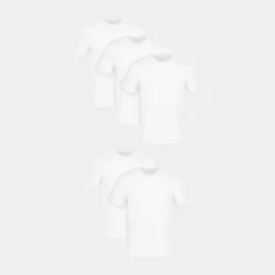 Hanes Premium Hanes Men's Premium 5pk Slim Fit Crew Neck T-Shirt - White L: Cotton-Polyester Blend, Tagless, Short Sleeve, Pullover Style