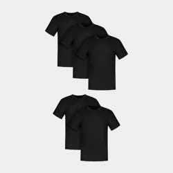 Hanes Premium Hanes Men's 5pk T-Shirt Undershirts, Premium Everyday Tee Midweight Crewneck Shirt Pack, Wicking - Black M
