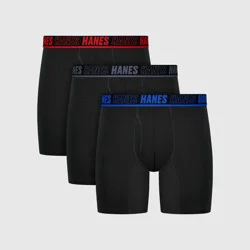 Hanes Premium Hanes Men's Anti-Chafe X-Temp Boxer Briefs 3pk - Black XL