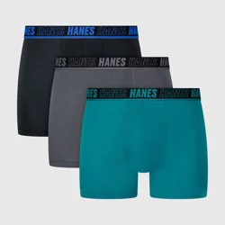 Hanes Premium Hanes Men's Pouch X-Temp Trunks 3pk - Black/Gray/Blue XL