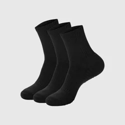 Hanes Men's Stretch Cushion Crew Socks 3pk - Black 6-12