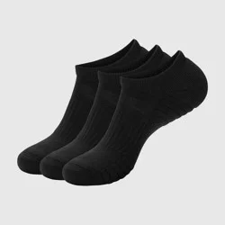 Hanes Men's Stretch Cushion No Show Socks 3pk - Black 6-12