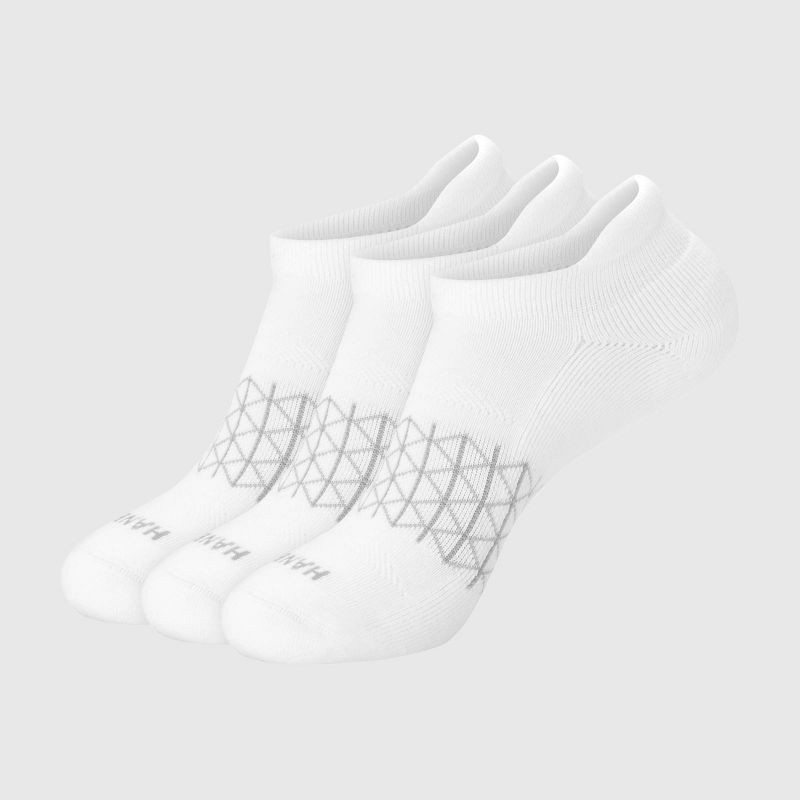 slide 1 of 8, Hanes Men's Absolute Comfort Cushioned No-Show Socks with Heel Shield 3pk, Moisture-Wicking - White 6-12, 3 ct