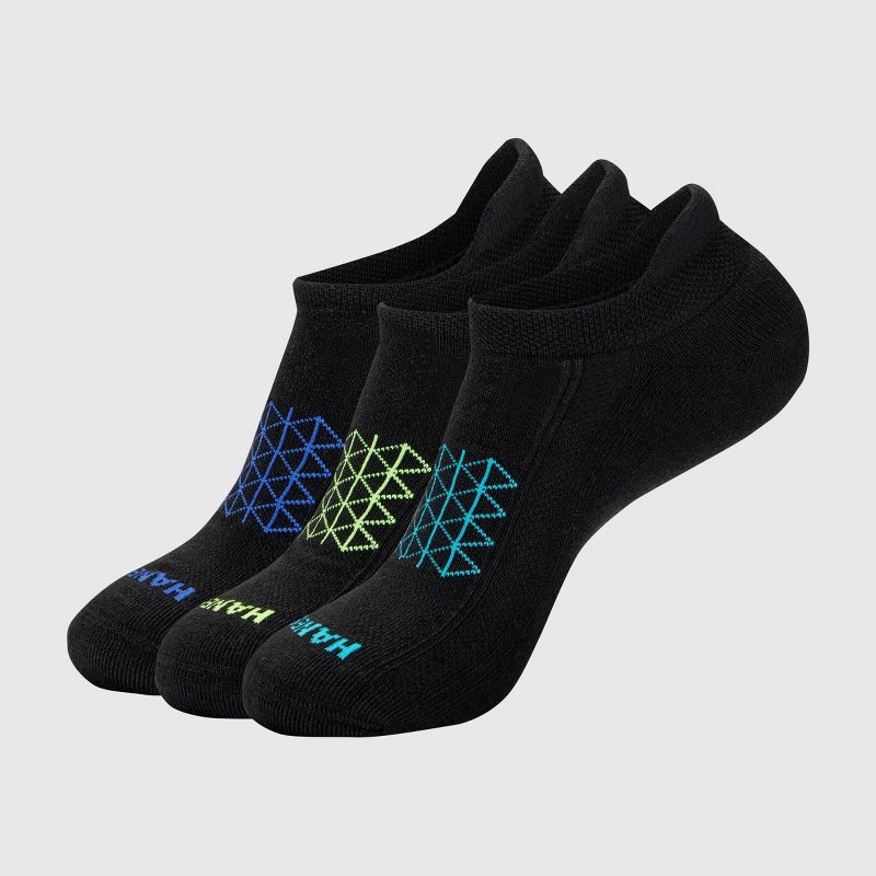 slide 1 of 7, Hanes Men's Absolute Run Heel Shield Low Cut Socks 3pk - Black 6-12, 3 ct