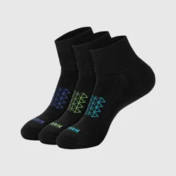 Hanes Men's Absolute Run Ankle Socks 3pk - Black 6-12