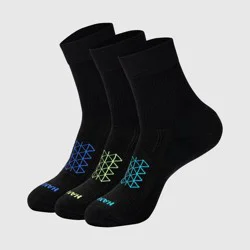 Hanes Men's Absolute Run Crew Socks 3pk - Black 6-12