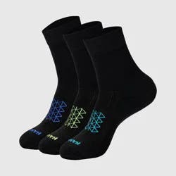 Hanes Men's Absolute Run Crew Socks 3pk - Black 6-12