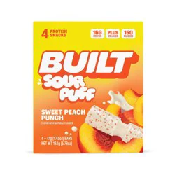 Built Bar Sweet Peach Punch Sour Protein Bars - 16g Protein - 1.45oz/4ct