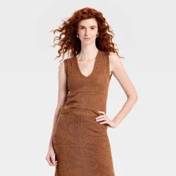 Women's Sweater Tank Top - Universal Thread™ Brown L