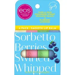 eos Limited Edition Lip Balm Variety Pack - Gelato Shop - 0.56oz/4pk: Moisturizing, Stick Form