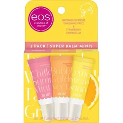 eos 24H Moisture Super Balm Minis - Watermelon Frosé, Tangerine Spritz, Strawberry Limoncello - 0.507 fl oz/3pk