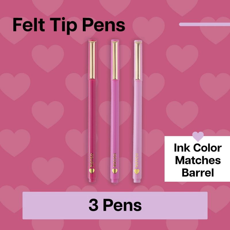 slide 2 of 7, Noted by Post-it 3pk With Love Pen Set Valentine's Day, 3 ct
