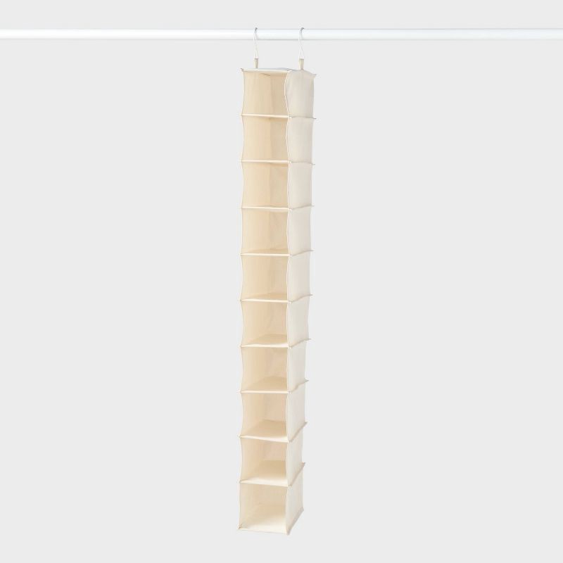 slide 1 of 3, Hanging Closet 10 Shelf Shoe Storage Ivory - Brightroom™, 1 ct