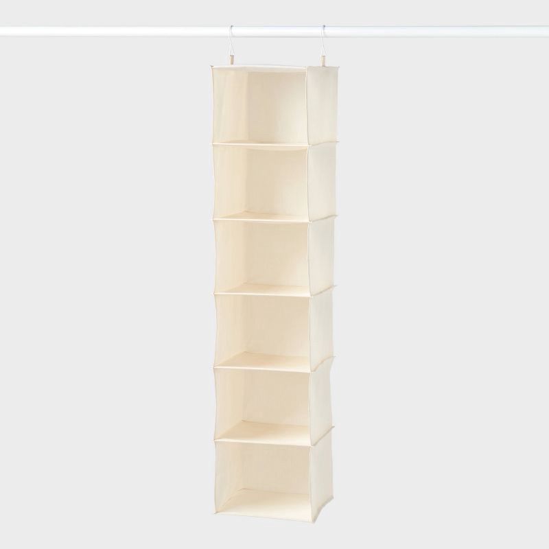 slide 1 of 3, Hanging Closet 6 Shelf Ivory - Brightroom™, 1 ct