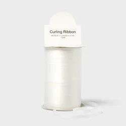 .2"x1050' Curl Gift Wrap Ribbon White - Spritz™