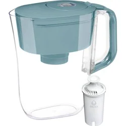Brita Water Filter 6-Cup Denali Water Pitcher Dispenser with Standard Water Filter Stone Blue