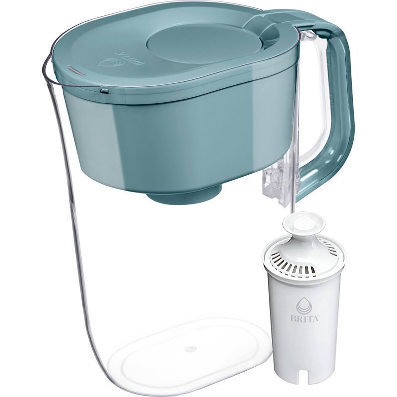 slide 1 of 10, Brita Water Filter 10-Cup Tahoe Water Pitcher Dispenser Stone Blue, 1 ct