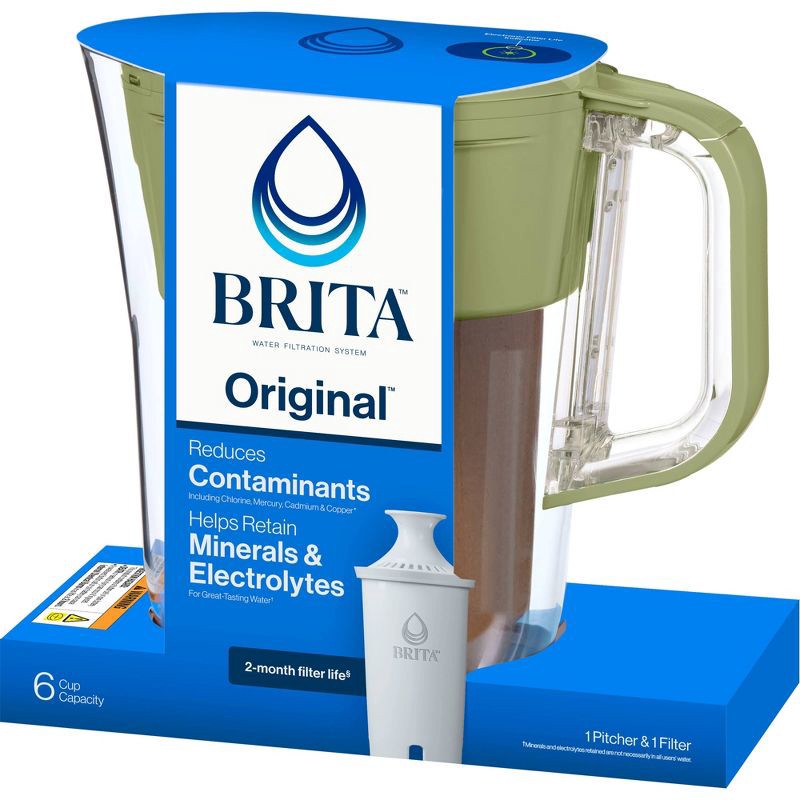 slide 12 of 12, Brita Denali 6 Cup Water Pitcher Olive Green, 1 ct