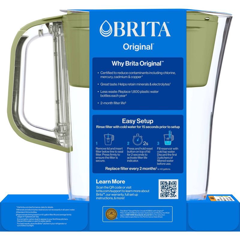 slide 11 of 12, Brita Denali 6 Cup Water Pitcher Olive Green, 1 ct