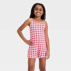 Girls' Hello Kitty Gingham Sleep Romper - Red XL