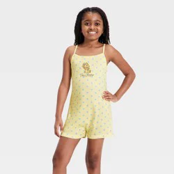 Grayson Threads Kids Girls' Polka Dot Dog Graphic Sleep Romper - Light Yellow L