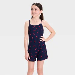 Grayson Threads Kids Girls' Cherries Sleep Romper - Blue L