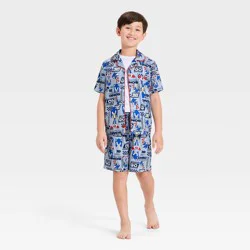Boys' Sonic the Hedgehog Button-Up Pajama Set - Gray M